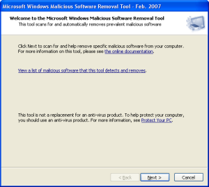 Microsoft Malicious Software Removal Tool MSRT